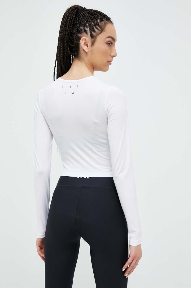 Casall longsleeve de yoga culoarea alb preţ