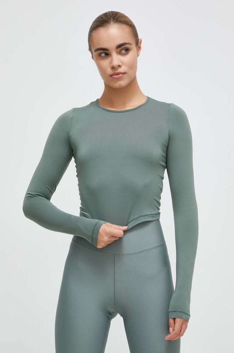 Casall longsleeve de yoga culoarea verde