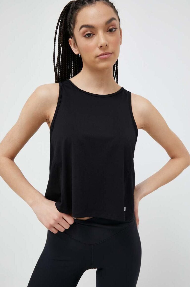 Casall top de yoga culoarea negru