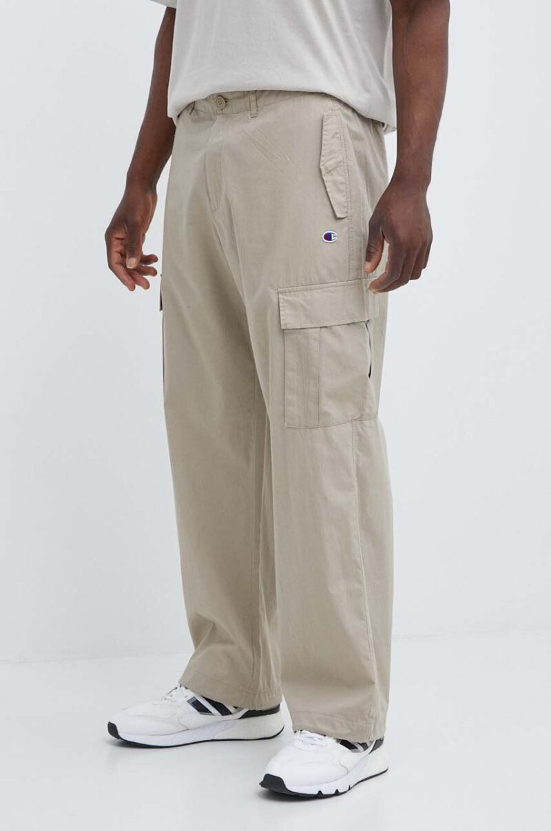 Champion pantaloni de bumbac culoarea bej