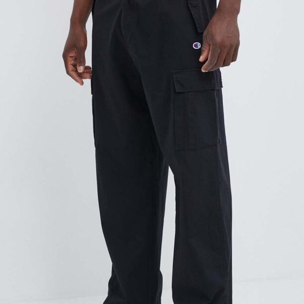 Champion pantaloni de bumbac culoarea negru