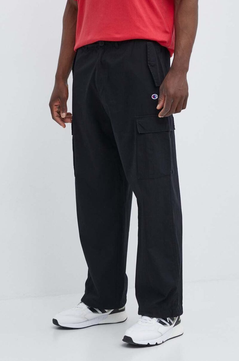 Champion pantaloni de bumbac culoarea negru