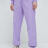 Champion pantaloni de bumbac culoarea violet