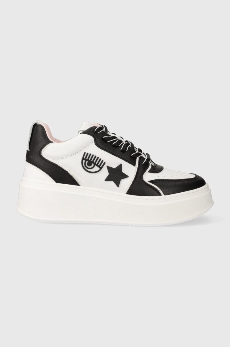 Chiara Ferragni sneakers din piele culoarea alb