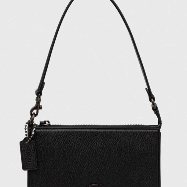 Coach borseta de piele culoarea negru