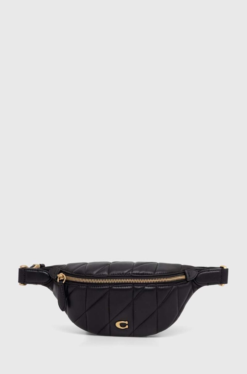 Coach borseta de piele culoarea negru