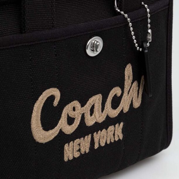 Coach poseta culoarea negru preţ