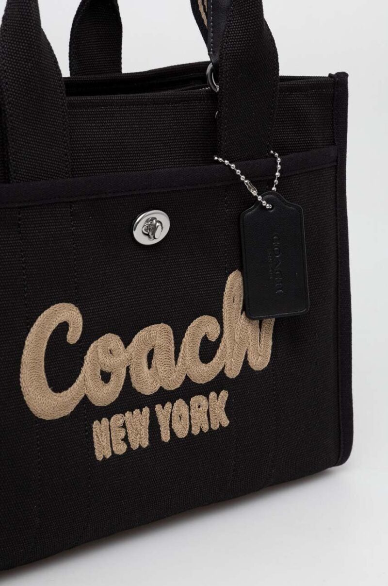 Coach poseta culoarea negru preţ