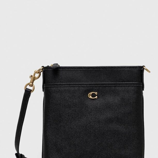 Coach poseta de piele Culoarea negru