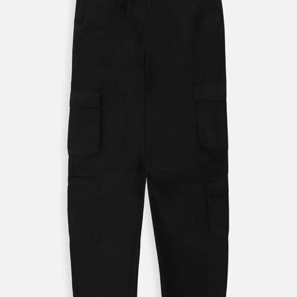 Coccodrillo pantaloni de bumbac pentru copii culoarea negru