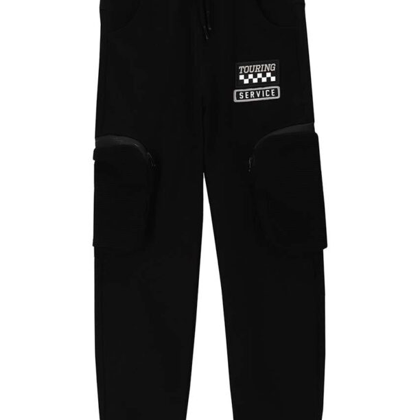 Coccodrillo pantaloni de trening din bumbac pentru copii culoarea negru