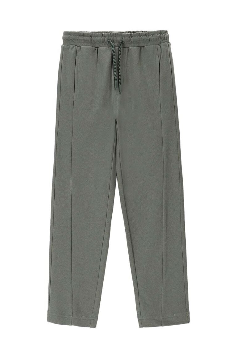 Coccodrillo pantaloni de trening din bumbac pentru copii culoarea verde