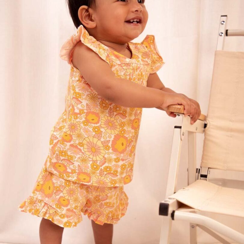 Coccodrillo pantaloni scurti bebe culoarea portocaliu