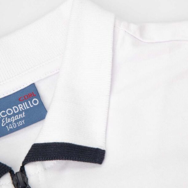 Coccodrillo tricou polo copii culoarea alb preţ