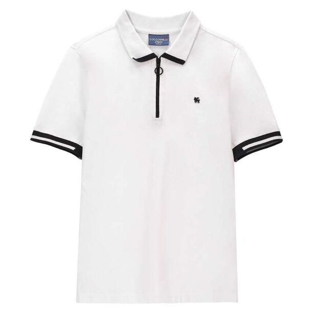 Coccodrillo tricou polo copii culoarea alb