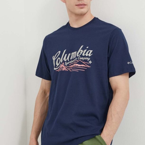 Columbia tricou din bumbac Rockaway River culoarea bleumarin