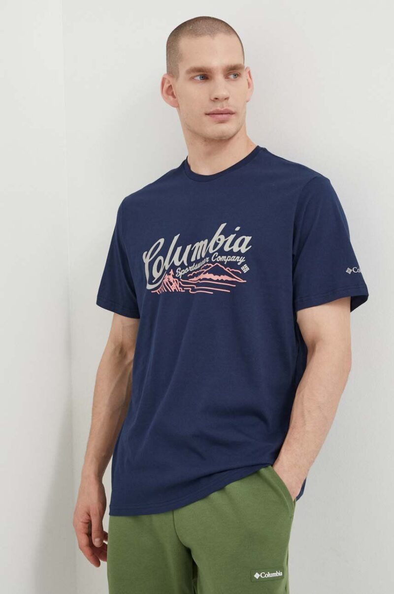 Columbia tricou din bumbac Rockaway River culoarea bleumarin