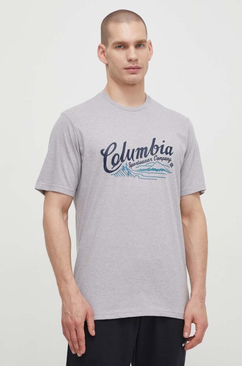 Columbia tricou din bumbac Rockaway River culoarea gri