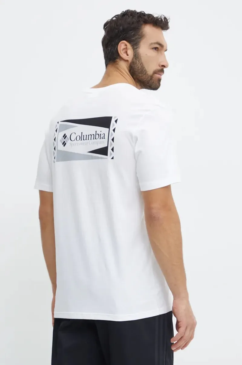 Columbia tricou din bumbac culoarea alb