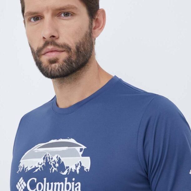 Columbia tricou sport Columbia Hike culoarea albastru marin