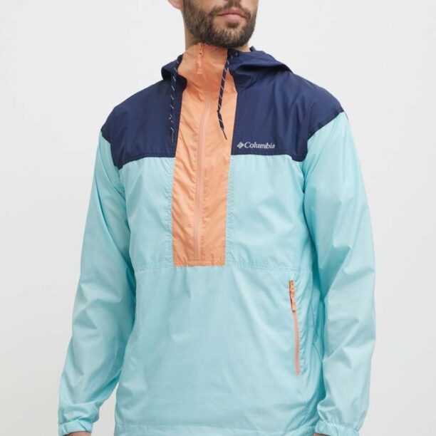 Columbia windbreaker Flash Challenger culoarea turcoaz