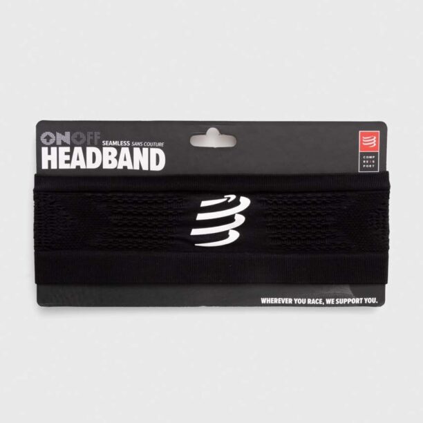 Compressport bentita pentru cap Headband On/Off culoarea negru