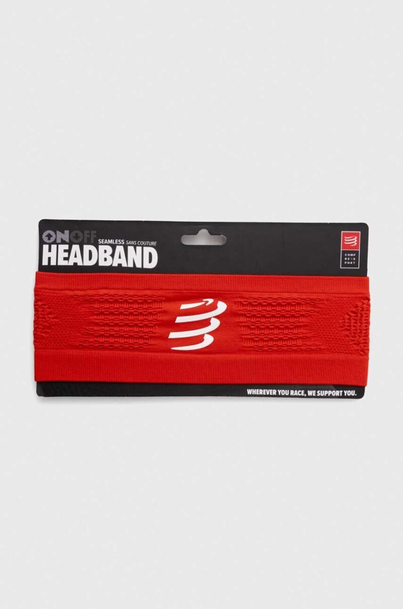 Compressport bentita pentru cap Headband On/Off culoarea rosu