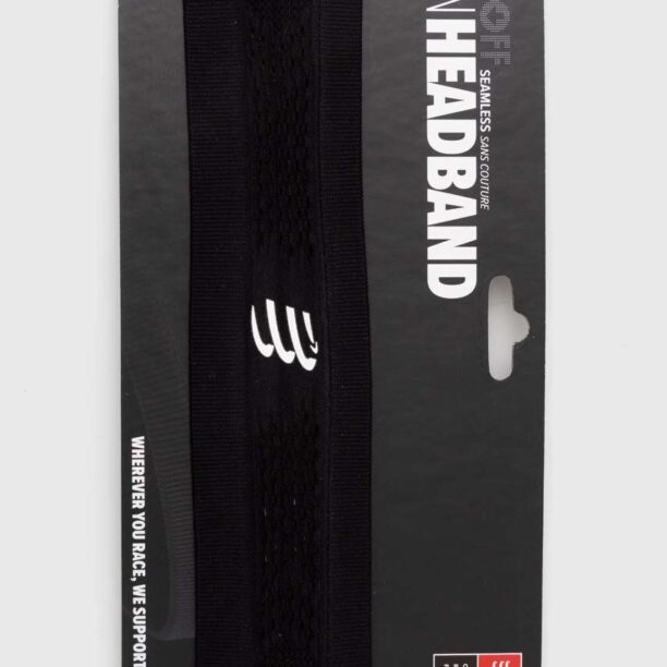 Compressport bentita pentru cap Thin Headband On/Off culoarea negru