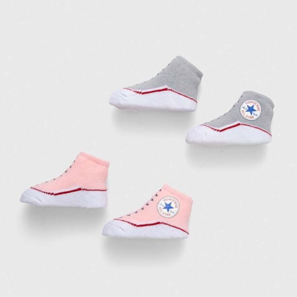 Converse sosete bebe 2-pack culoarea roz