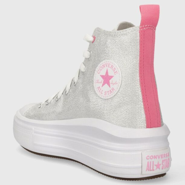 Converse tenisi copii culoarea argintiu preţ