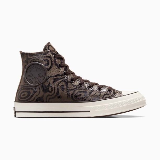 Converse tenisi de piele Converse x Wonka Chuck 70 Chocolate Swirl culoarea maro