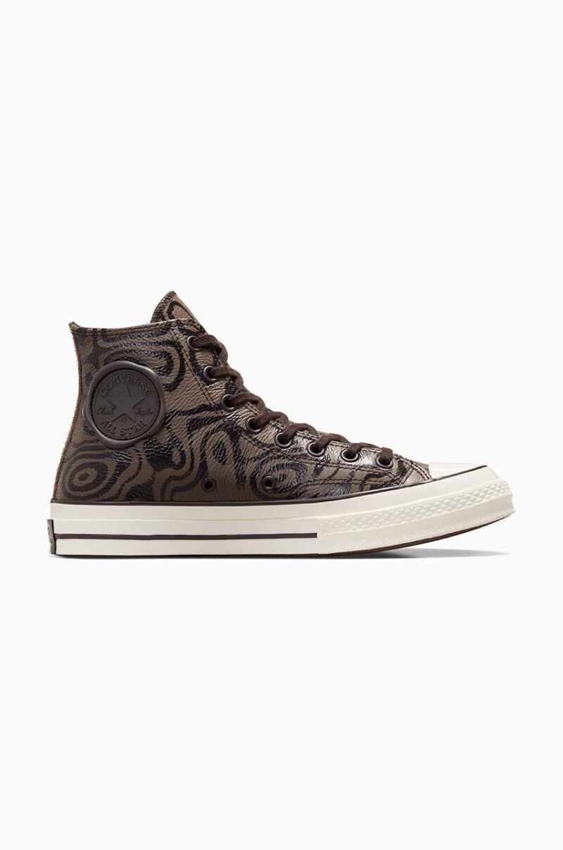 Converse tenisi de piele Converse x Wonka Chuck 70 Chocolate Swirl culoarea maro