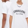 Converse tricou din bumbac culoarea alb