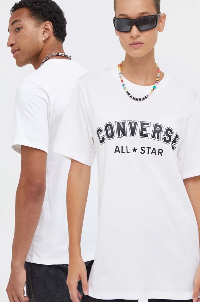 Converse tricou din bumbac culoarea alb