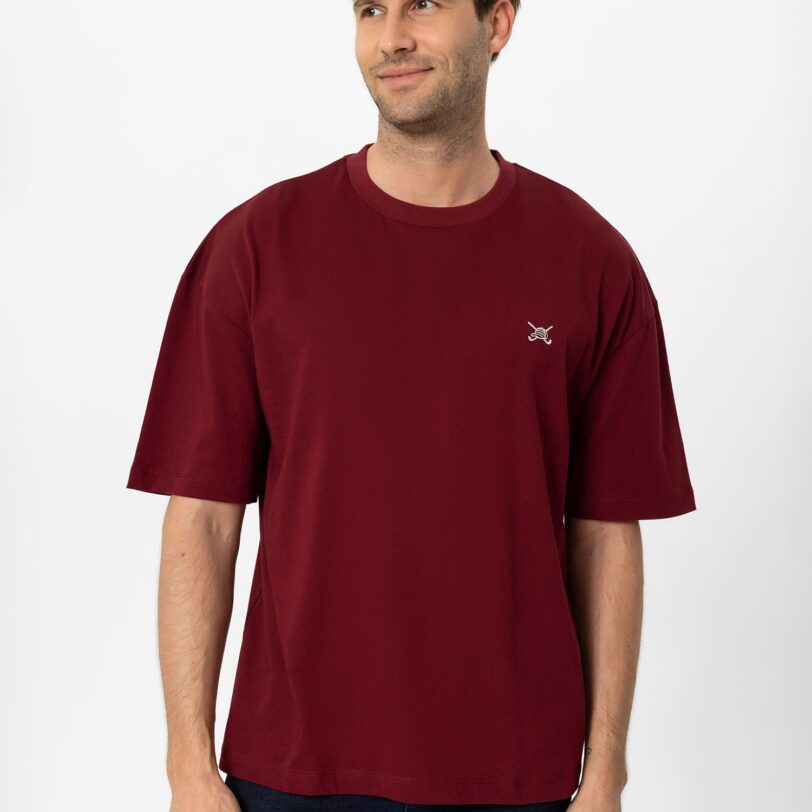 Cool Hill Tricou  roșu bordeaux / alb