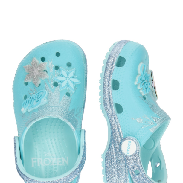 Crocs Pantofi deschiși 'Frozen Elsa Classic'  turcoaz / argintiu