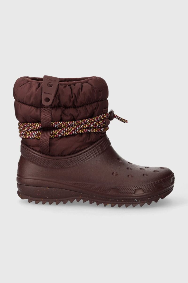 Crocs cizme de iarna Classic Neo Puff Luxe Boot culoarea bordo