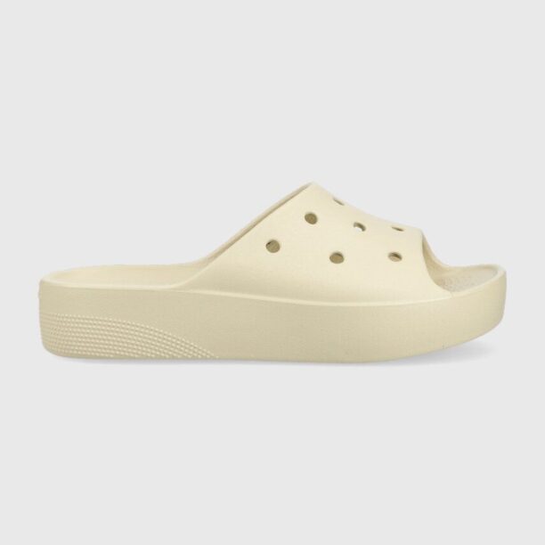 Crocs papuci Classic Platform Slide femei