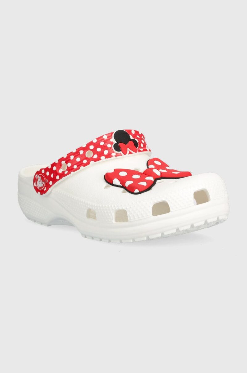 Crocs slapi copii CLASSIC DISNEY MINNIE culoarea alb