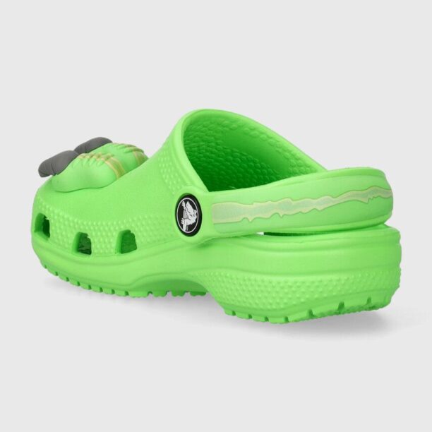 Crocs slapi copii CLASSIC IAM DINOSAUR CLOG culoarea verde preţ