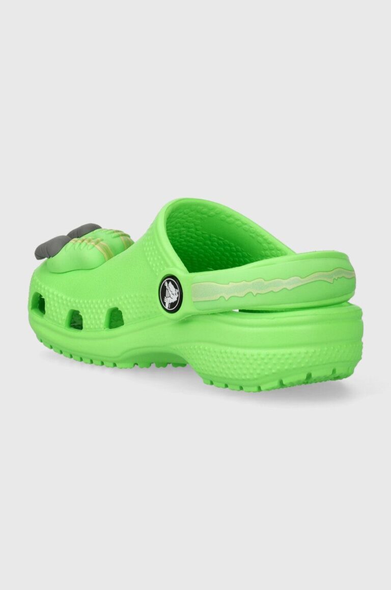 Crocs slapi copii CLASSIC IAM DINOSAUR CLOG culoarea verde preţ