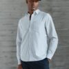 DAN FOX APPAREL Cămașă 'Essential'  gri / alb