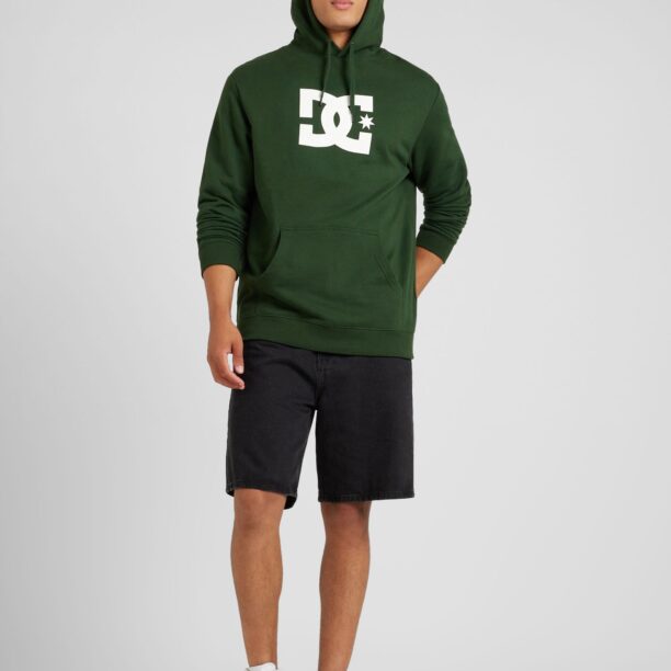 DC Shoes Bluză de molton  verde închis / alb preţ