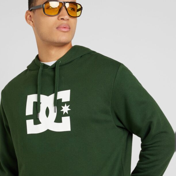 DC Shoes Bluză de molton  verde închis / alb