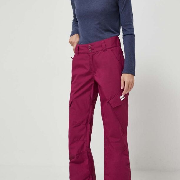 DC pantaloni Nonchalant culoarea bordo