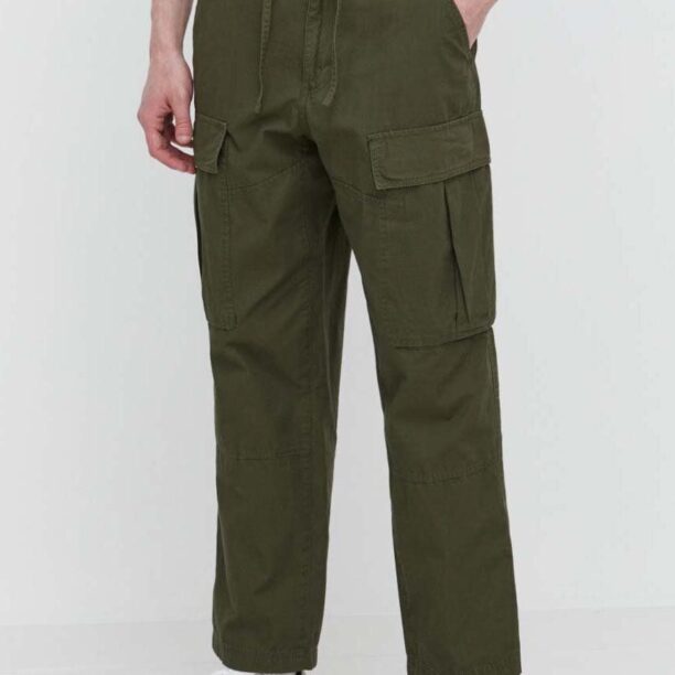 DC pantaloni de bumbac culoarea verde