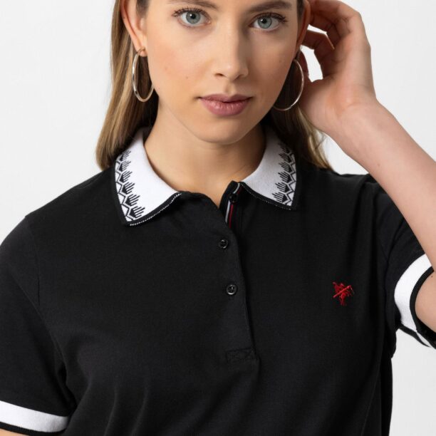 Cumpăra DENIM CULTURE Tricou 'CAROL'  roși aprins / negru / alb