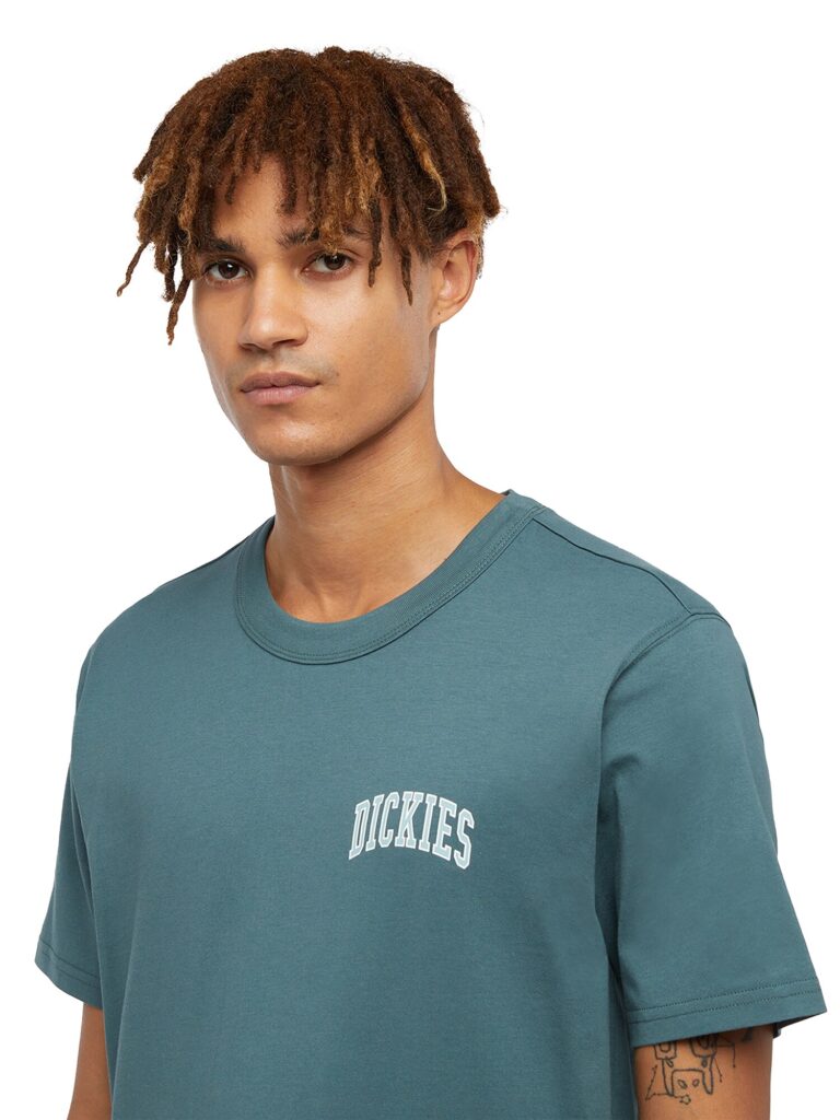 Original DICKIES Tricou 'AITKIN'  verde mentă / verde jad / alb