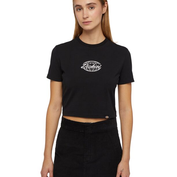 DICKIES Tricou 'GLOBE'  negru / alb murdar preţ