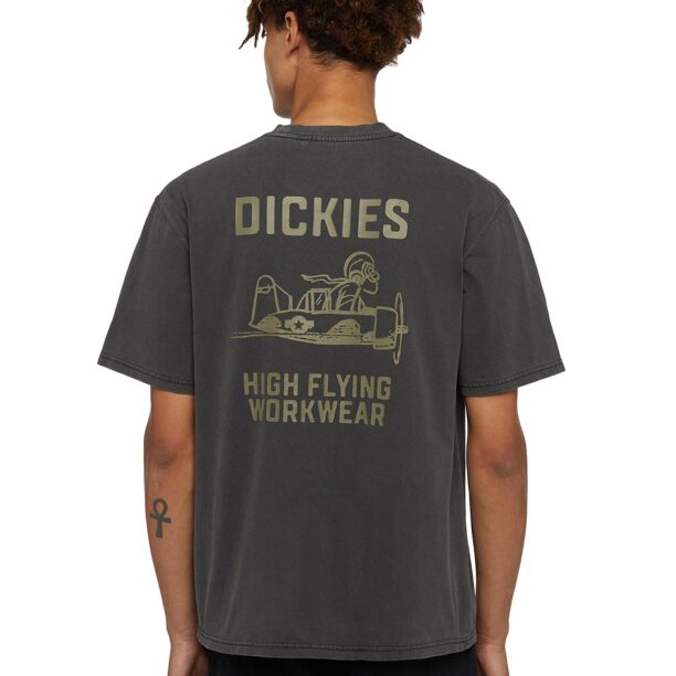 DICKIES Tricou 'HIGH FLYING WORKWEAR'  maro / negru preţ